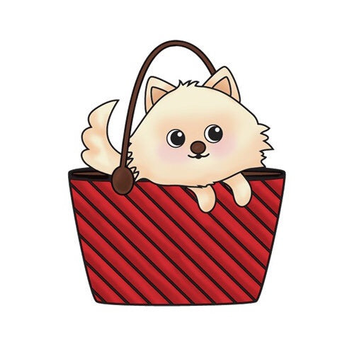 image_c2a88b51-6a56-4410-b3eb-1a230c9f8fdb.jpg Imaginisce Snag 'em PURSE DOG 2”X2” Clear Acrylic Stamp - Image 1