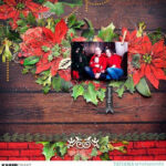 Kaisercraft Letters To Santa POINSETTIA GARLAND 12"X12" Scrapbook Sheet