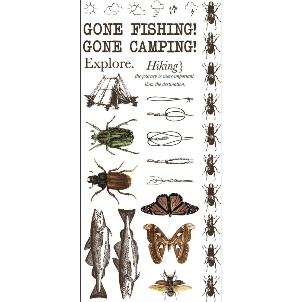 image_c3ebbae3-0549-4890-8312-6644f1f85677.jpeg Kaisercraft HUNT & GATHER Collection Rub Ons 8"X4" 33pc - Image 1
