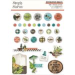 Simple Stories VINTAGE LAKESIDE  Decorative Brads & Chipboard Pieces 33pc