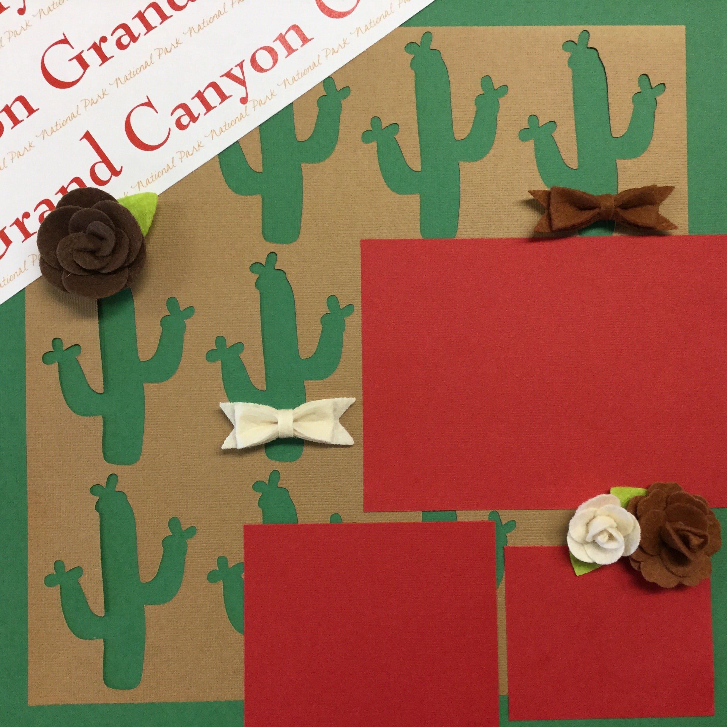 image_c4e66b08-0586-4ad8-b77e-25b5b437306f.jpg Premade Scrapbook Page 12"x12" GRAND CANYON BOWS - Image 1