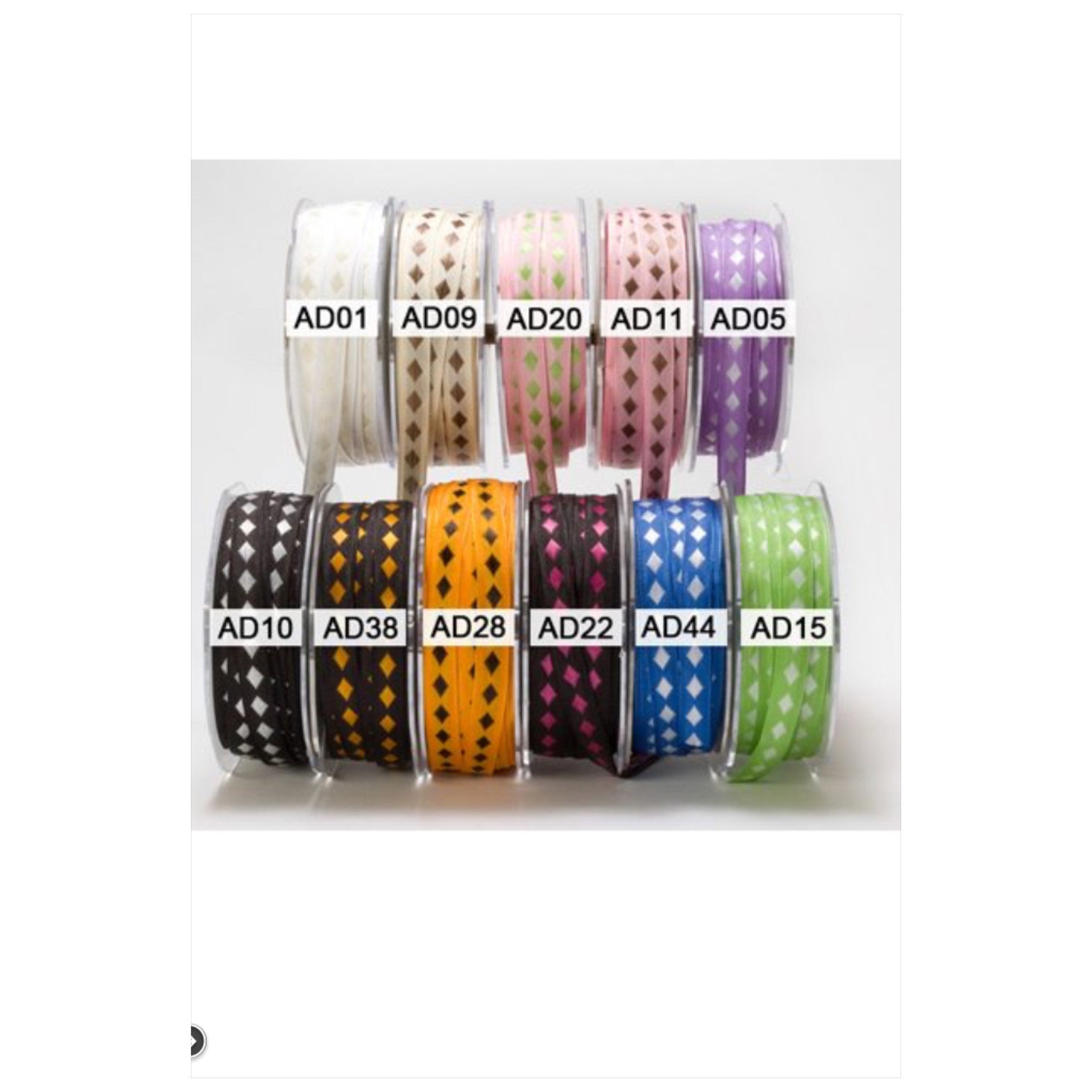 image_c5ed5eee-2719-4536-b042-a858d17ac671.jpeg May Arts 3/8" Solid Diamond Ribbon 1 yard - Image 1
