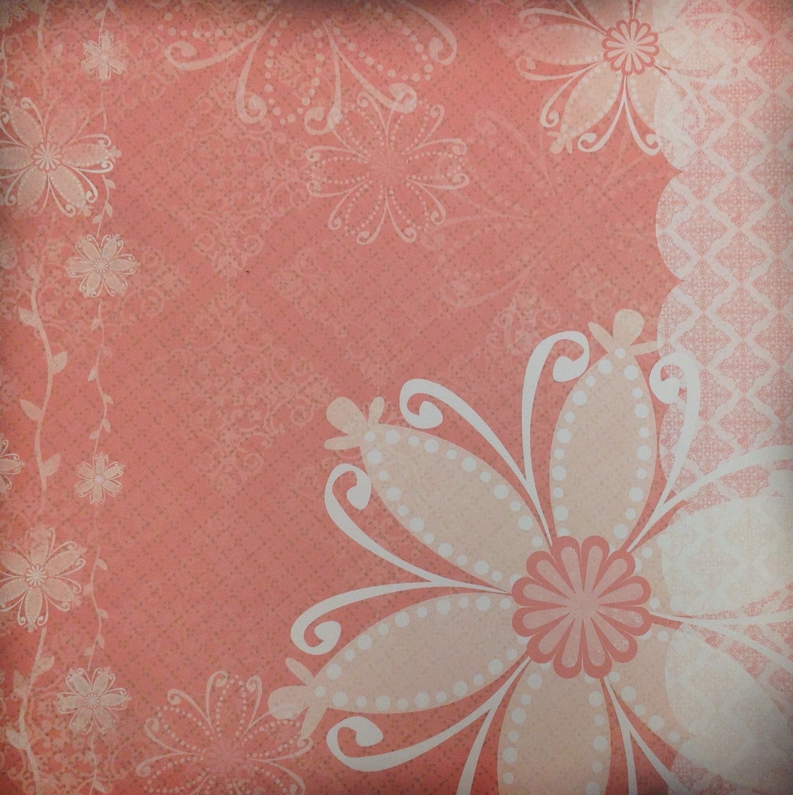 image_c667f1a6-0e46-4adb-b5c4-a88e3ca6b58a.jpg SK REDDISH PINK DAMASK 12x12 Scrapbook Papers 2pc - Image 1