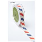 May Arts 3/4" Ivory Canvas Red & Blue Stripes Ribbon 1 yard