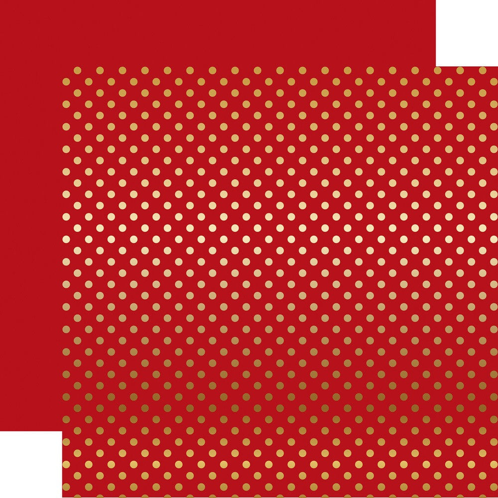 image_c72c881d-6789-4959-bcf3-928f48ac3a6f.jpg Echo Park Red Gold Dot 12"X12" FOILED Paper - Image 1