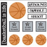 SRM Have a Ball BASKETBALL Dimensional Stickers 12pc
