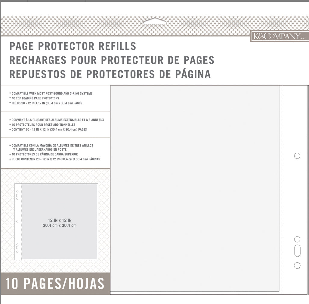 image_c7307485-929e-43e6-be1b-52fc00a022a3.jpg K&Company 12"X12" PAGE PROTECTOR REFILLS 10 Sheets - Image 1