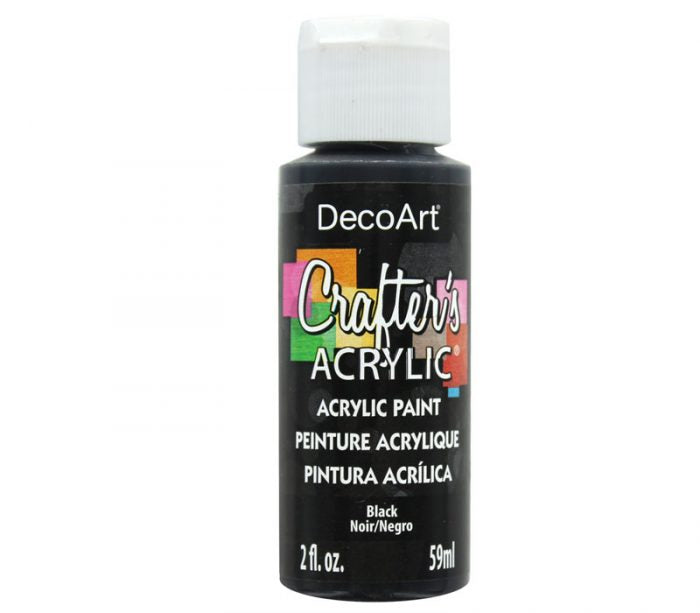 image_cac17577-6b6f-4d68-9c08-8c3ed30a541a.jpg DecoArt Crafter's Acrylic BLACK Acrylic Paint 2oz - Image 1
