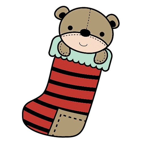 image_cac2fbeb-2f4c-49c5-8086-a9f43fc575e8.jpg Imaginisce SNAG 'EM STOCKING BEAR Clear Acrylic Stamp - Image 1