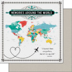 Scrapbook Customs MEMORIES AROUND THE WORLD 12X12 Paper