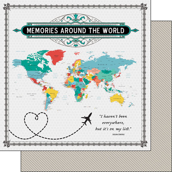image_caf09449-4dea-47b7-aa54-0540d618f7b0.jpg Scrapbook Customs MEMORIES AROUND THE WORLD 12X12 Paper - Image 1