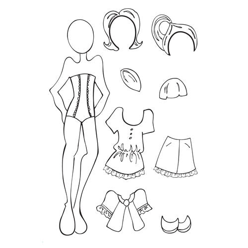 image_cc224eb6-f9ea-4751-94b0-cf6f134950f1.jpg Prima Julie Nutting Cling Stamp ZOE DOLL 9pc - Image 1