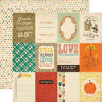 Carta Bella Fall Blessings 3X4 JOURNALING CARDS 12"x12" Paper