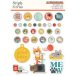 Simple Stories Pet Shoppe CAT  Decorative BRADS & CHIPBOARD Pieces 27pc - Image 3