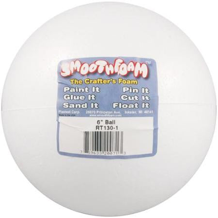 image_ccc3b24d-f05a-4a6f-87d5-21a90ea0d462.jpeg Plasteel Corp BALLS Smooth Foam White 1pc 6" - Image 1