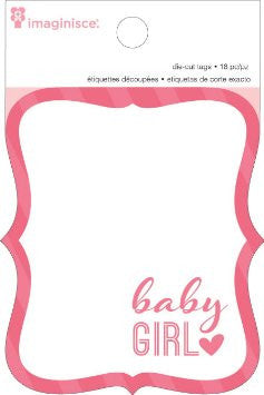 image_cd06c3e6-fb02-41c1-ab9a-d14640d0f37c.jpeg Imaginisce BABY GIRL Diecut Tags 18pc - Image 1