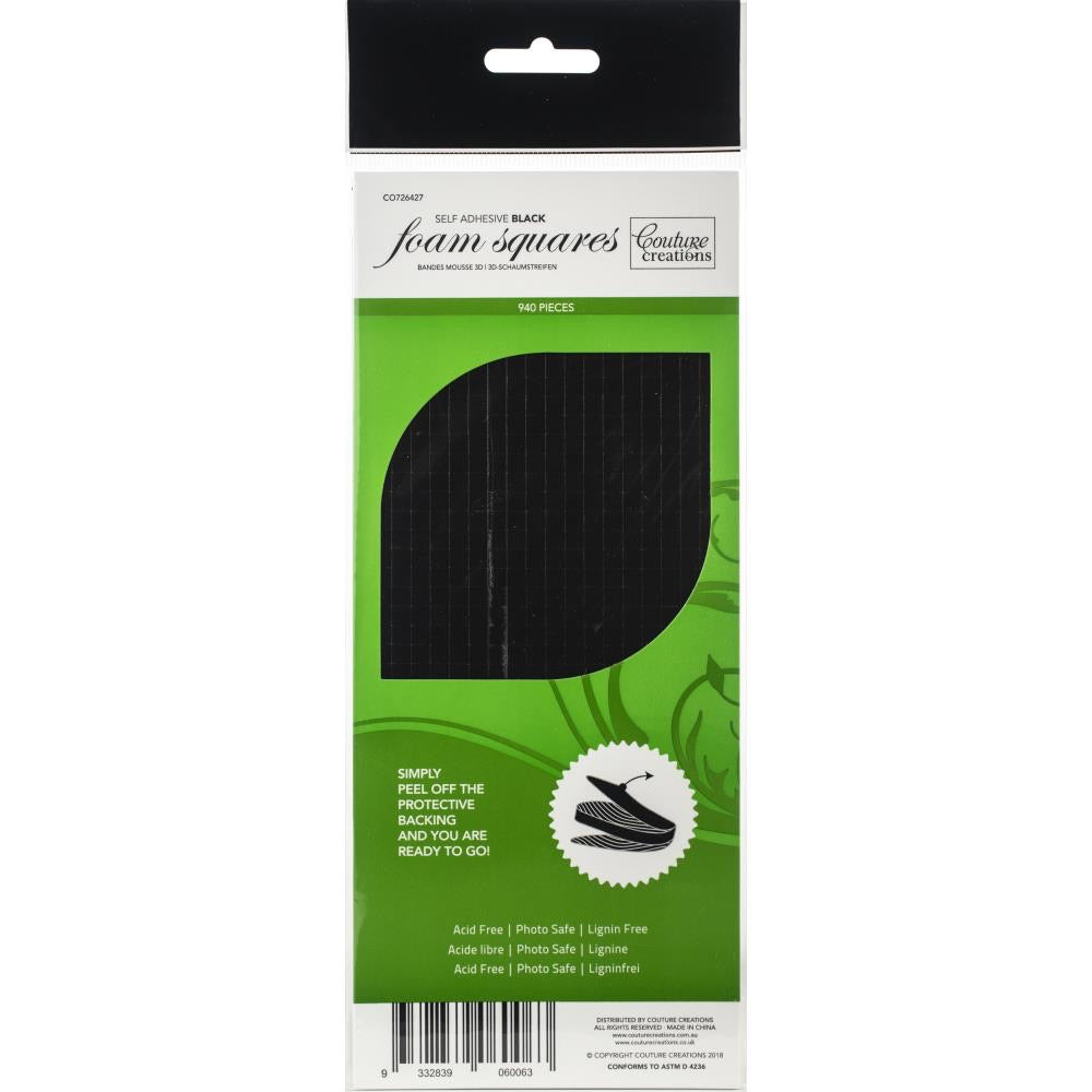 image_d0093571-a5a7-459a-88a8-bd4335f7edf0.jpg Couture Creations Black 3D Adhesive Foam Squares 940pc - Image 1