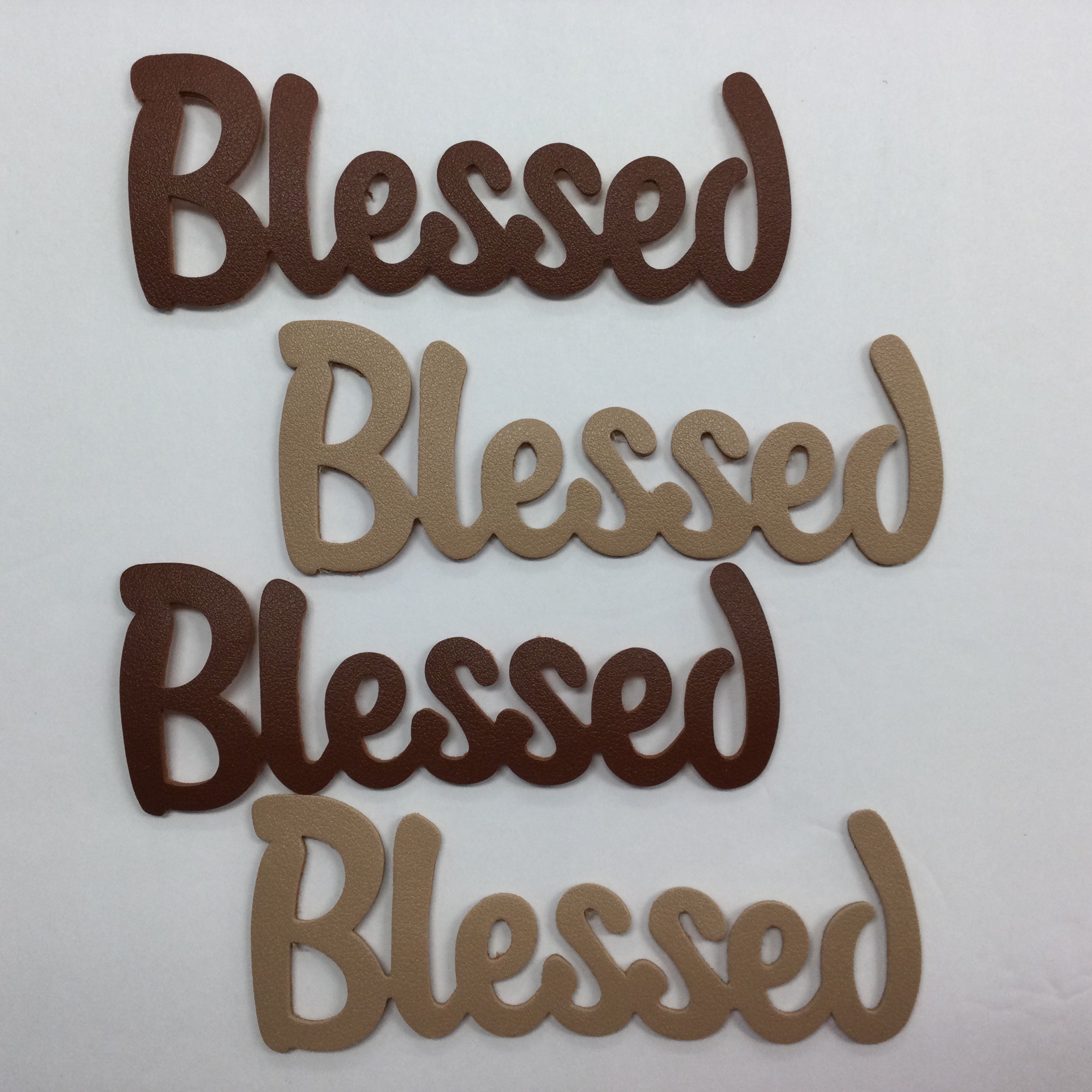 image_d152b8de-8aef-4249-910c-42feb003f8ec.jpg Faux Leather Word BLESSED Fall Scrapbook Title 1pc - Image 1
