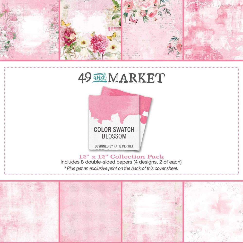 image_d1584755-067e-4c7c-aff7-6bc6188da7d0.jpg 49 and Market Color Swatch BLOSSOM 12x12 Scrapbook Collection Paper Pack - Image 1