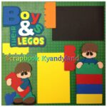 Premade BOYS & THEIR LEGOS 12"X12" Scrapbook Blocks Die Cut - Image 2