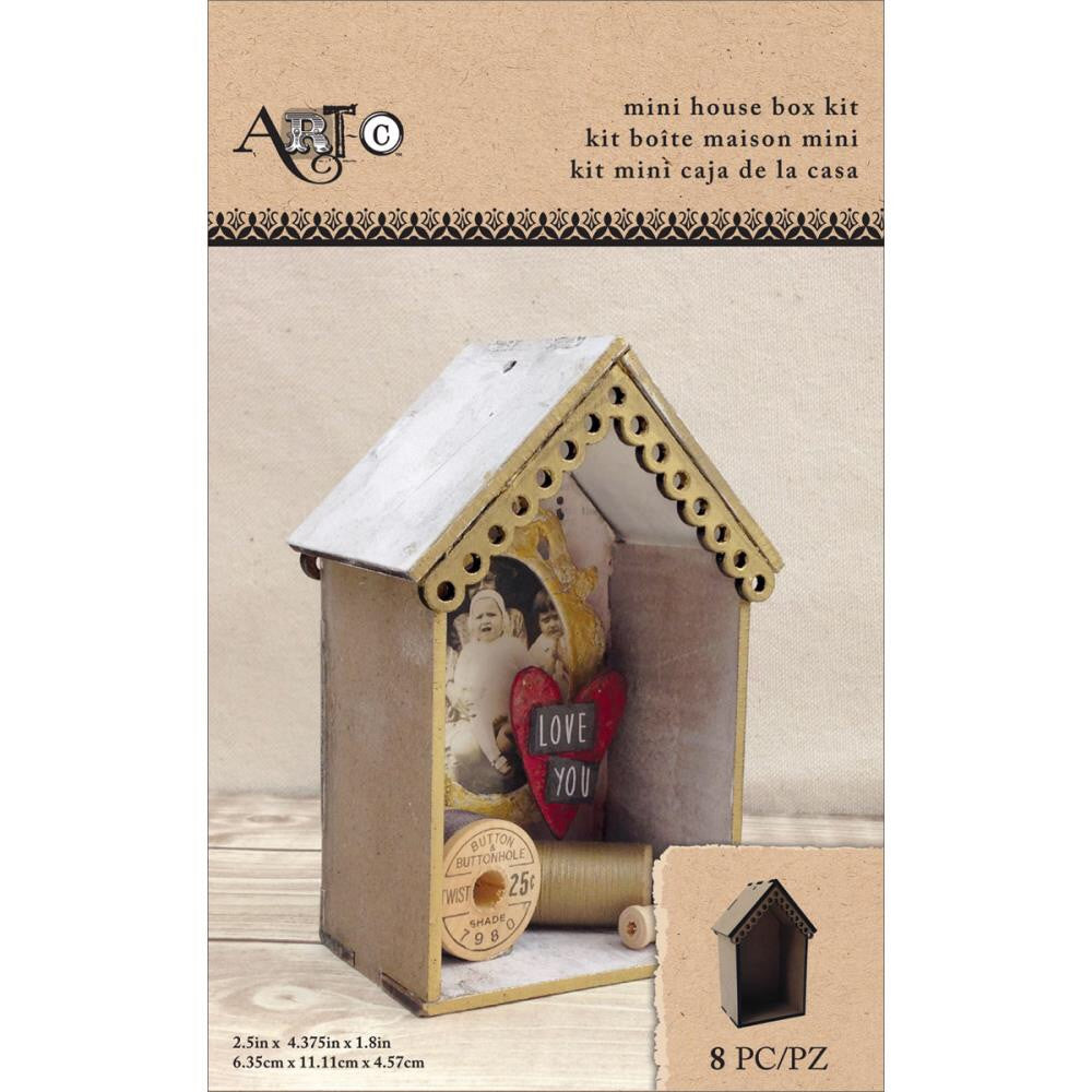 image_d1d23f0a-5adf-4131-a480-058c6b8be19d.jpg Art-C Mini House Shadow Box Kit Masonite 8pc - Image 1