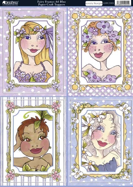 image_d21224ef-8100-4d18-911b-288e99cc72e3.jpg Kanban FAIRY FRAMES A6 BLUE DieCut Card Topper - Image 1