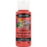 DecoArt Crafter's Acrylic BRIGHT CORAL Acrylic Paint 2oz