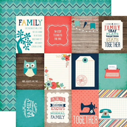 image_d33ea7f3-f469-4208-a7aa-a56d65bd2b0e.jpg Echo Park The Story Of Our Family 3x4 JOURNALING CARDS 12"x12" Paper - Image 1