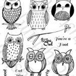 SinCity Stamps HOOT OWL Cling Rubber 12pc Stamps