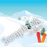 SNOWBOARDING MOUNTAIN RIGHT 12"x12" Sports Scrapbook Customs