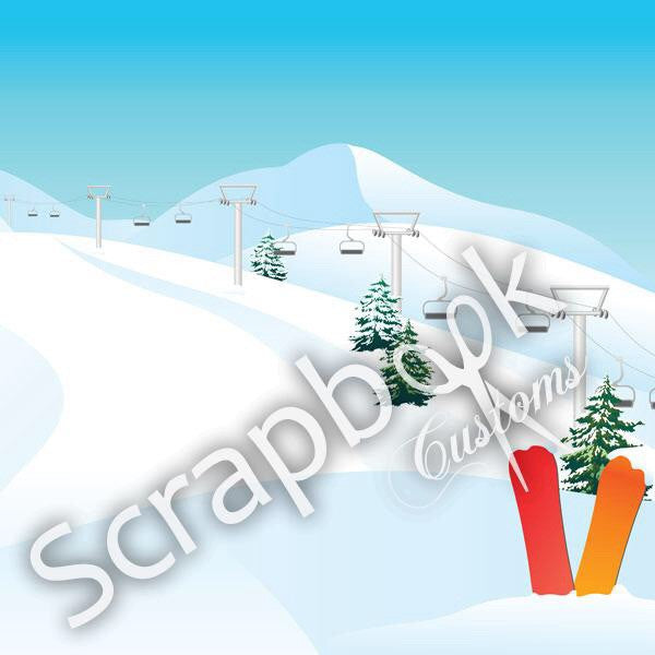 image_d5bd932c-5d1b-414c-a396-b7f6cafe2d83.jpg SNOWBOARDING MOUNTAIN RIGHT 12"x12" Sports Scrapbook Customs - Image 1