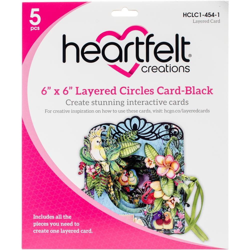image_d5c3b85a-ded5-49be-a90d-cad25d95f8d5.jpg Heartfelt Creations LAYERED CIRCLES CARD Black 6"X6" - Image 1