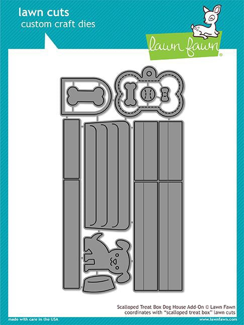 image_d6152d36-baaf-454c-9a81-ac804f9d15fa.jpg Lawn Fawn Cuts Scalloped Treat Box DOG HOUSE Custom Craft Die 11pc - Image 1