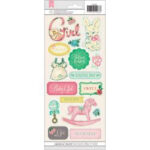 American Crafts BABY GIRL Accent & Phrase Stickers 17pc