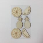 Tropical Wooden 6pc Self-Adhesive Embellishments - Image 3