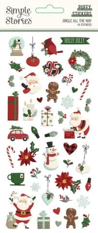 image_da169c22-9829-4039-883f-0186b7fe663c.jpg Simple Stories Jingle All The Way PUFFY STICKERS 44pc - Image 1