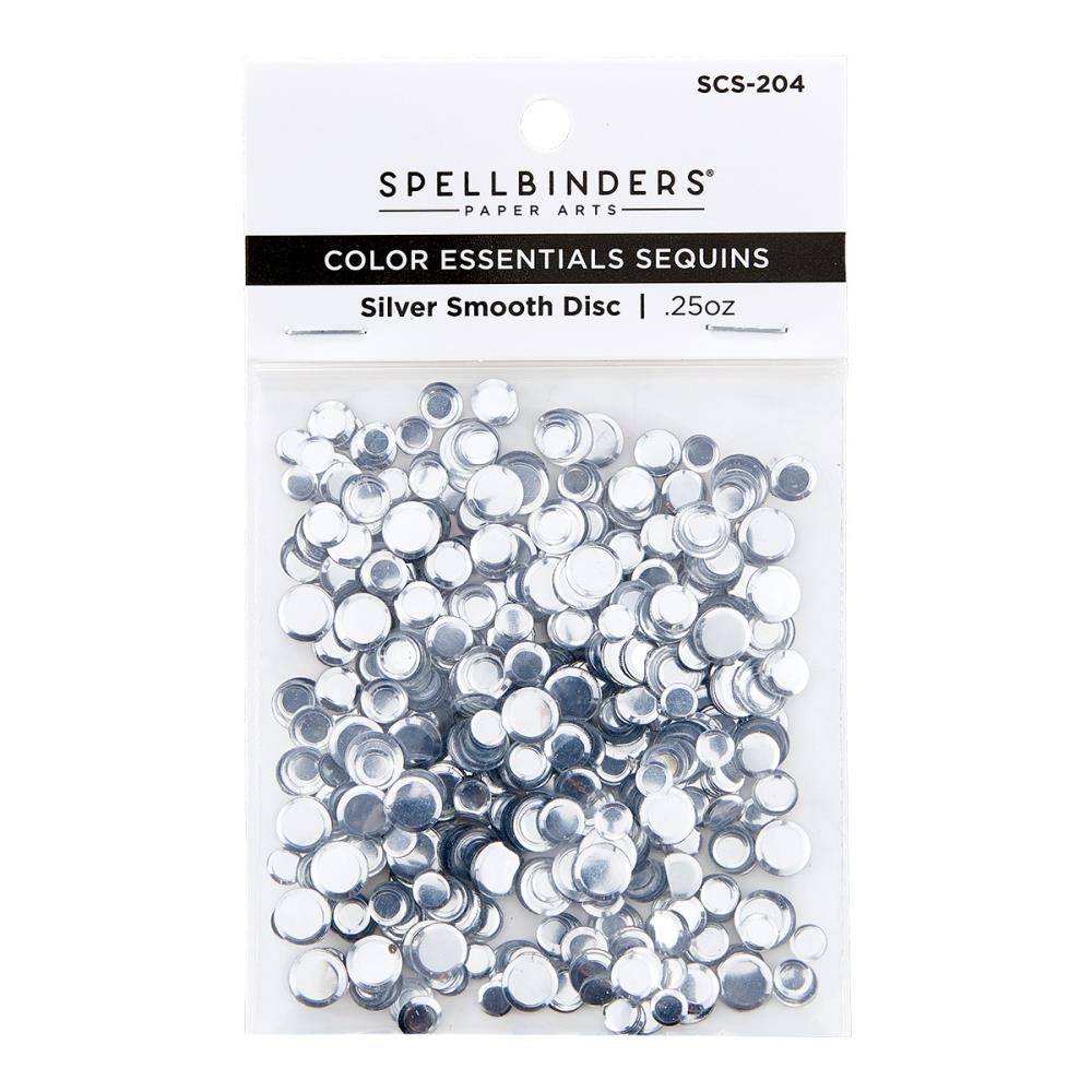 image_da4296e8-c19d-4c8d-ad3e-cee489ea314f.jpg Spellbinders Smooth Disc SEQUINS SILVER .25oz 3 sizes - Image 1