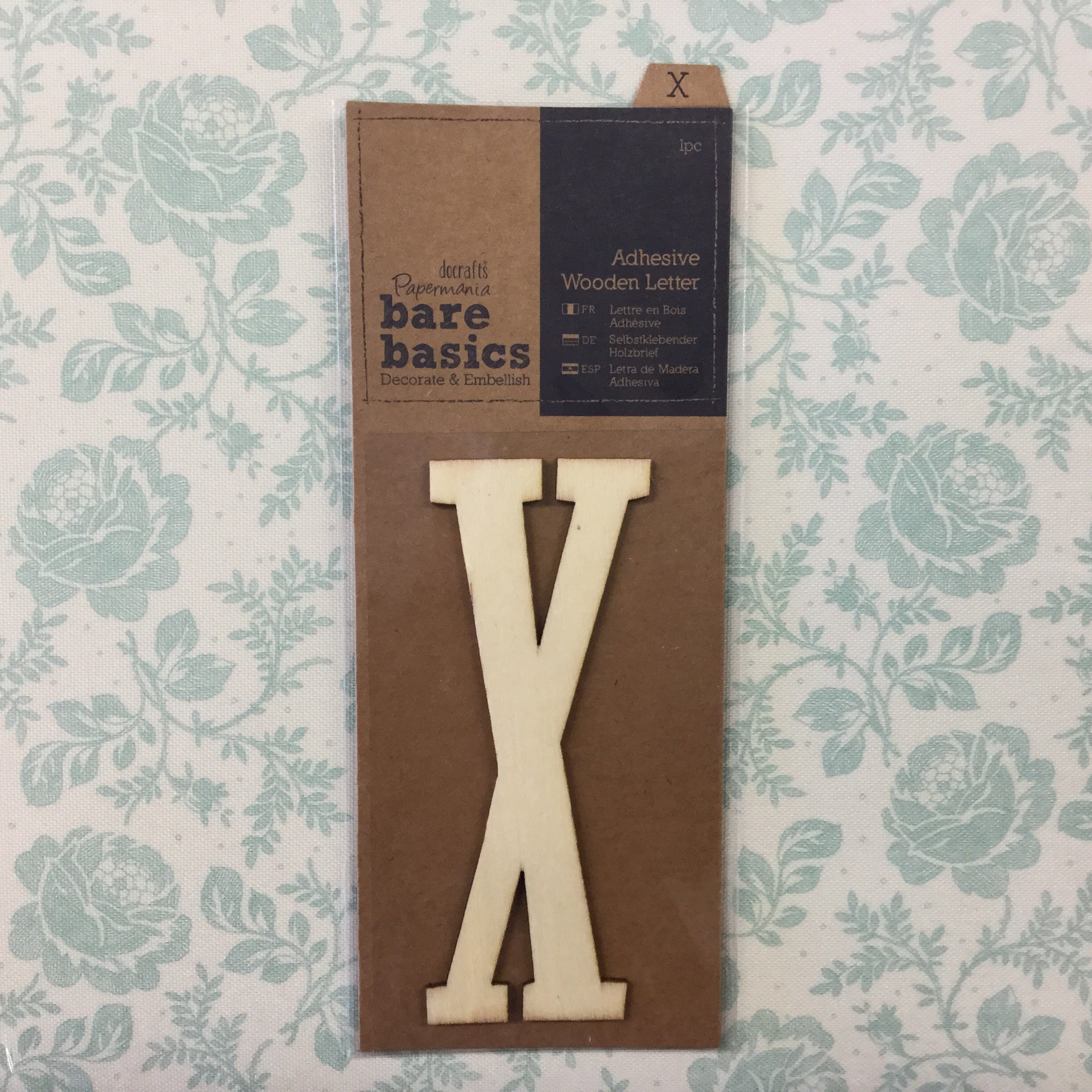 image_dccefa43-1bab-43b3-9414-db41e05c3c50.jpg Papermania Bare Basics Wooden Adhesive LETTER X Wood - Image 1