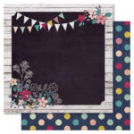 Bella! Girl BLACKBOARD 12x12 Scrapbook Paper