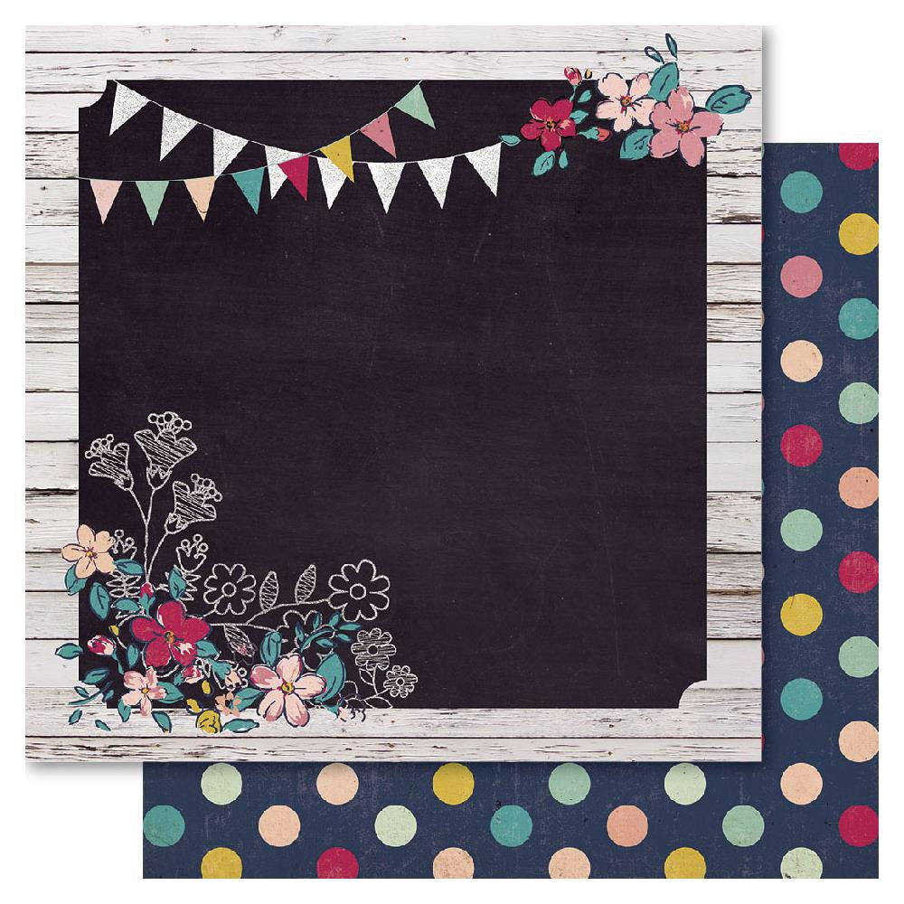 image_dcf456a9-6725-482d-996c-f2c21d36030b.jpg Bella! Girl BLACKBOARD 12x12 Scrapbook Paper - Image 1