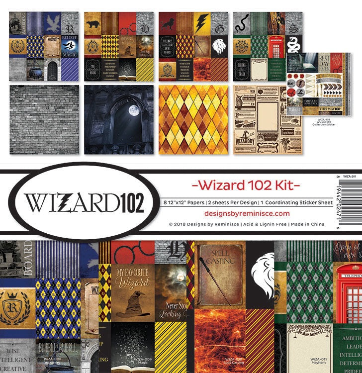 image_de624e2c-dc57-4211-91e6-1abe7c1626c0.jpg Reminisce WIZARD 102 12"X12" Kit Scrapbook Paper Pack 8 pc. - Image 1