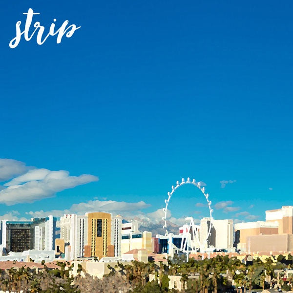 image_de655ca0-6fea-4e5e-bde0-c98322ad8427.jpg Las Vegas STRIP RIGHT Watercolor 12"X12" Scrapbook Customs Paper - Image 1