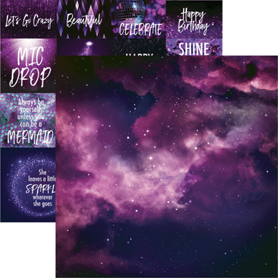 image_dfee3038-a749-48d8-be95-d79dc6ce6e36.gif Reminisce ULTRAVIOLET Scrapbook Paper Pack 2pc - Image 1