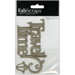 Fabscraps TRAVEL TIME Die-Cut Grey Chipboard Word