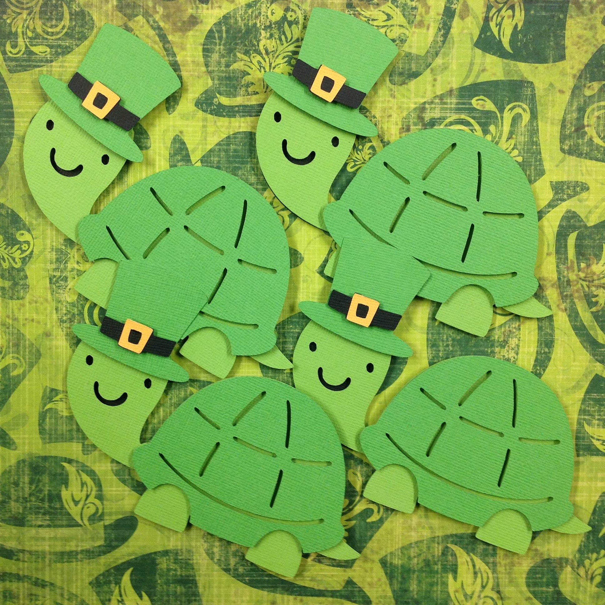 image_e239e351-bb56-4079-86db-f6f4a39fbcd8.jpeg St. Patricks Day 3D TURTLE Diecut Die Cut - Image 1