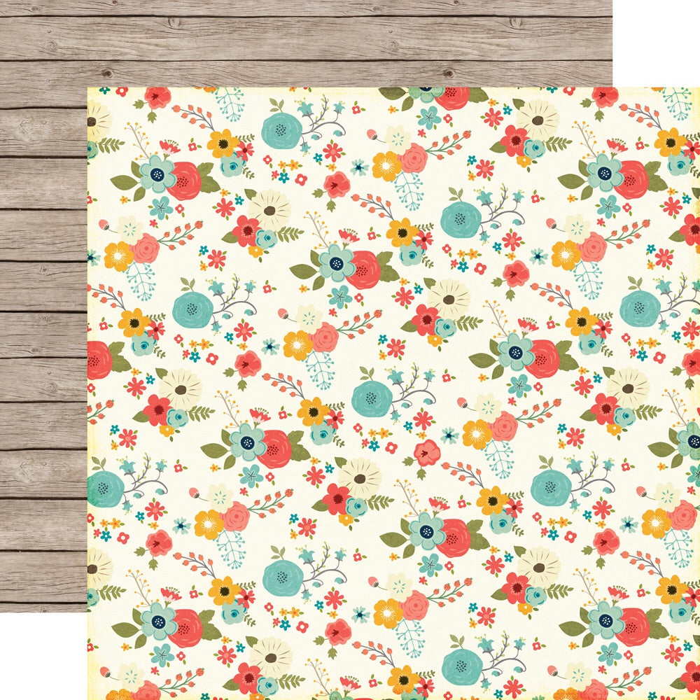 image_e3577d7e-b448-4111-bb96-44470aa32003.jpg Echo Park The Story Of Our Family FLORAL 12"x12" Scrapbook Paper - Image 1