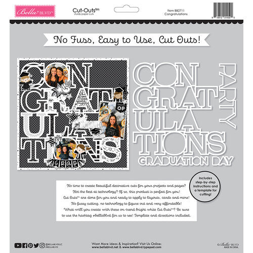image_e40818a1-9dd7-4173-9214-c190f636a828.jpg Bella Blvd CONGRATULATIONS Cut-Outs Laser Cut Words - Image 1