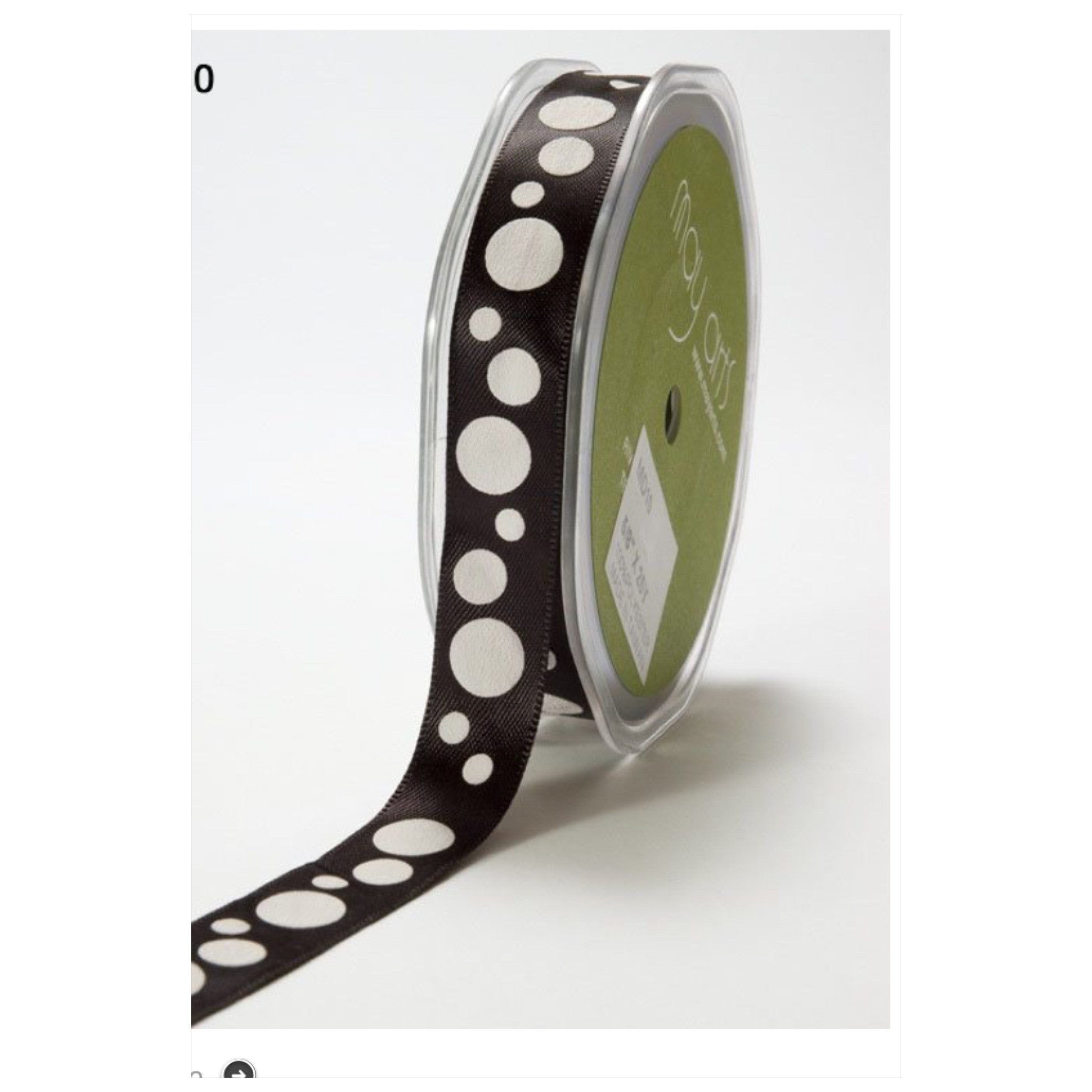 image_e5d35edc-3d68-4407-95a6-3ba3aeb1edfa.jpeg May Arts 5/8" SATIN BUBBLE DOT Ribbon 1 yard - Image 1
