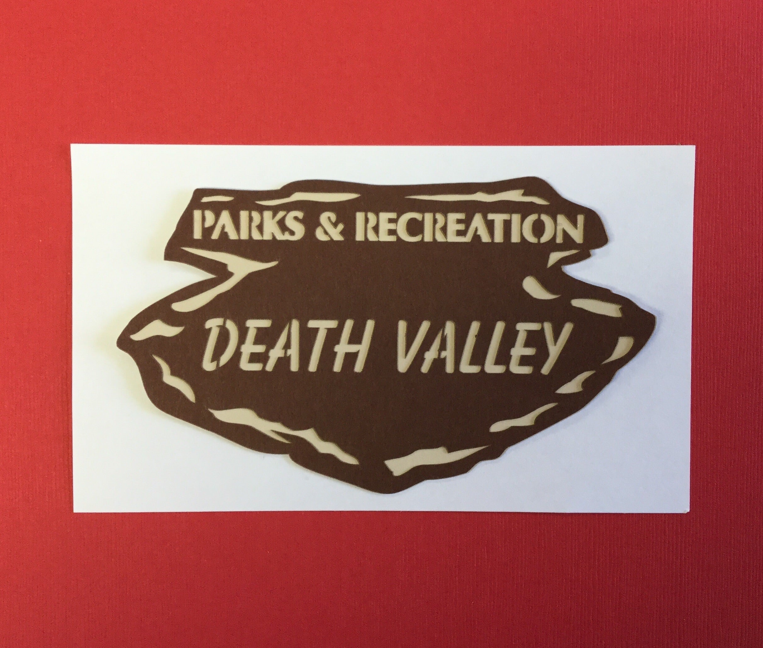 image_e6e2ad67-11f0-4769-8b7e-bab58985083b.jpg National Parks DEATH VALLEY Title Travel Laser Cuts 3"X 5" 1pc - Image 1