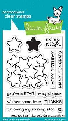 image_e84a086f-865b-4ee4-97ff-9f58cfa3e8e0.jpg Lawn Fawn HOW YOU BEAN STAR ADD ON Clear Stamps 12 pc - Image 1
